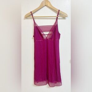 Victoria’s Secret Mesh and Lace Slip Dress Chemise Size XL Fuschia